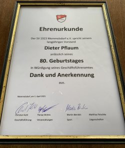 Dieter Pflaum feiert seinen 80sten (1.4.2021)
